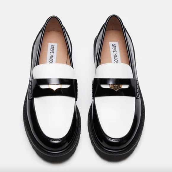 COPY - ✨✨❤️Steve Madden Miller black/white loafers SIZE 6✨✨❤️ - Picture 2 of 6